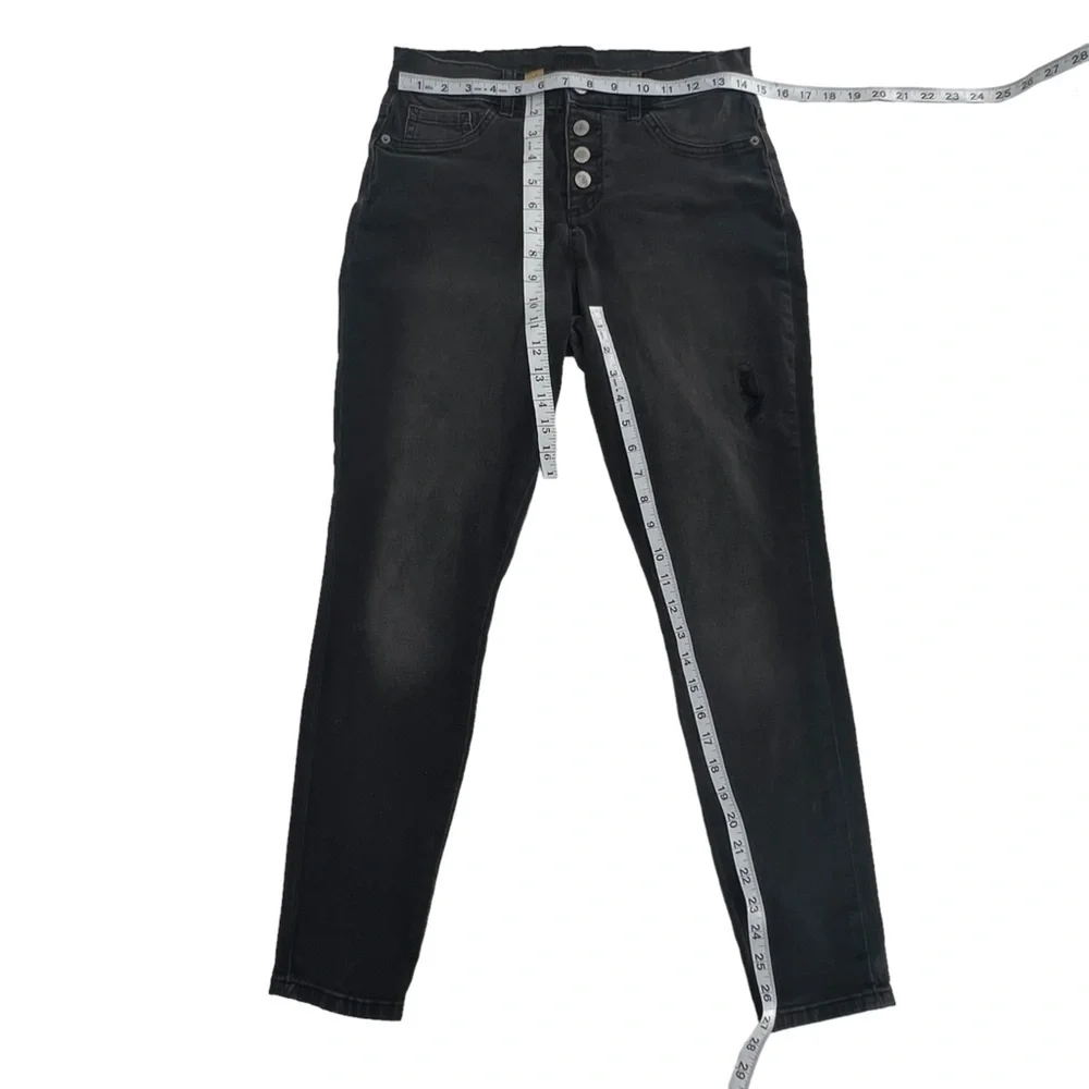 Justice Black Button Fly High Rise Jeggings Size 16 Plus Girl’s